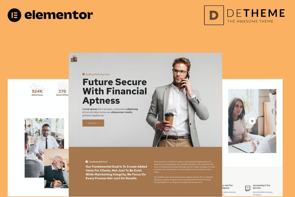 Orionis - Finance Consultant Elementor Template Kit