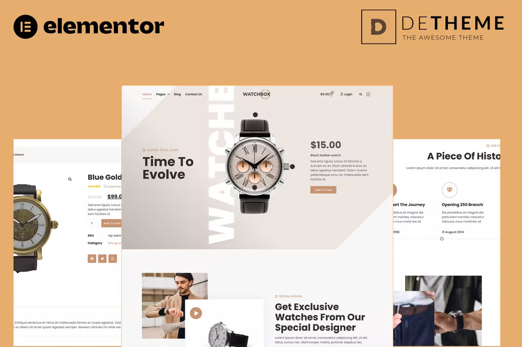 Watchbox - Watch Shop WooCommerce Elementor Template Kit