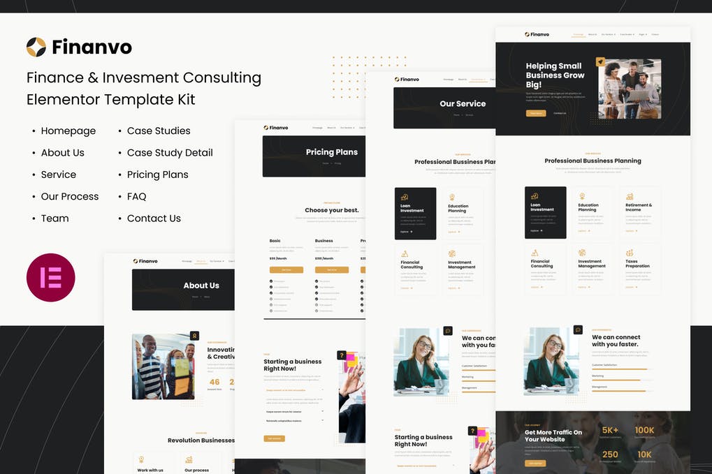Finanvo | Finance - Investment Consulting Elementor Template Kit