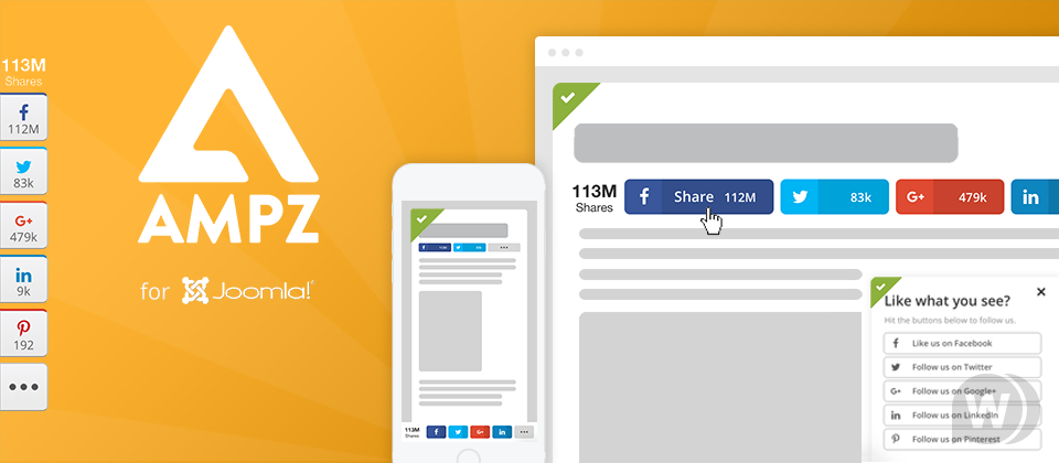 AMPZ Extended- Social Buttons for Joomla