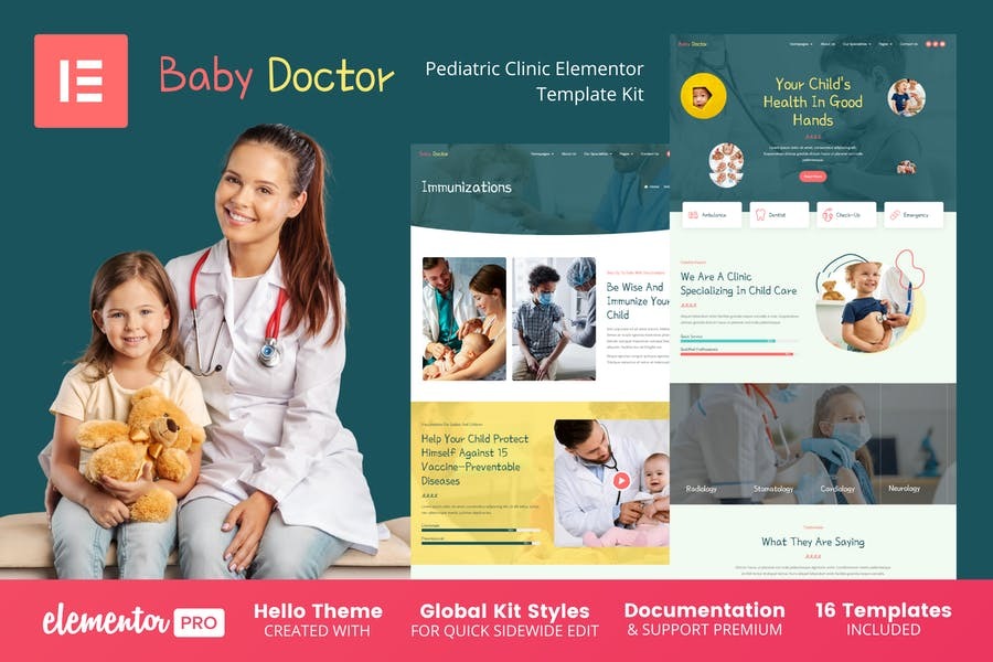 Baby Doctor Pediatric Clinic Elementor Template Kit