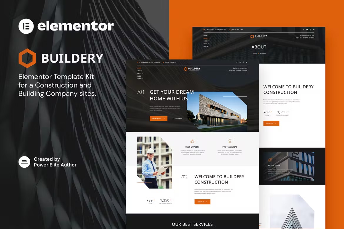 Buildery - Construction - Building Company Elementor Template Kit