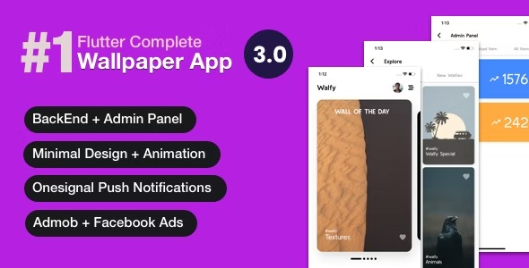 Flutter Wallpaper App Backend+ Admin Panel (Full App)