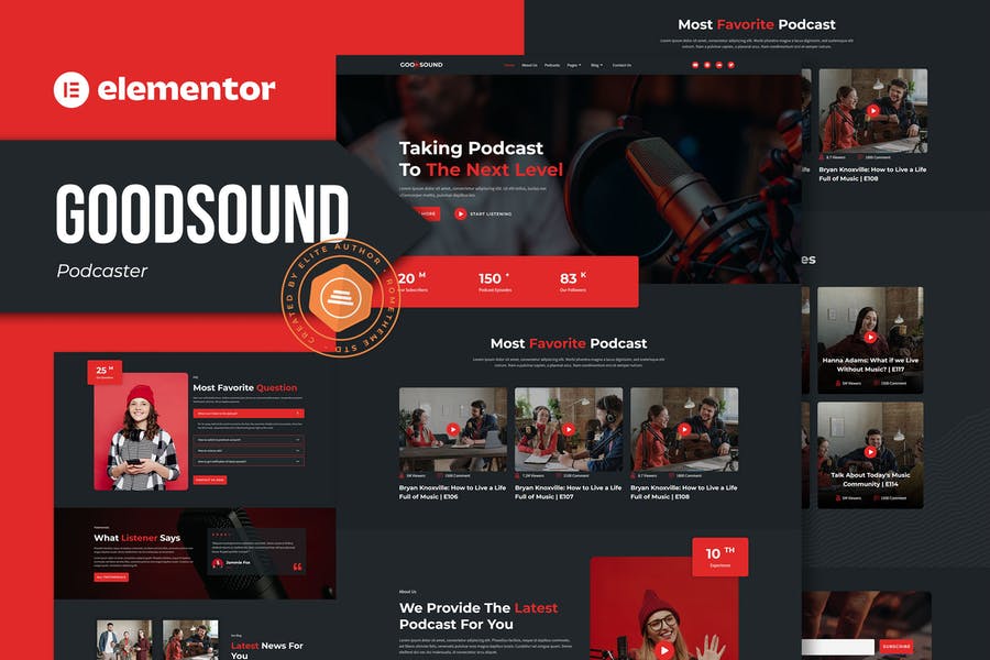 Goodsound - Podcaster Elementor Template Kit