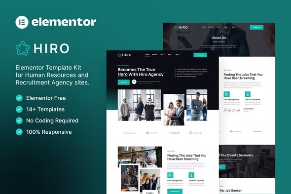 Hiro Human Resources - Recruitment Agency Elementor Template Kit
