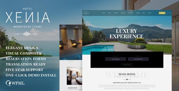 Hotel Xenia - Resort - Booking WordPress Theme
