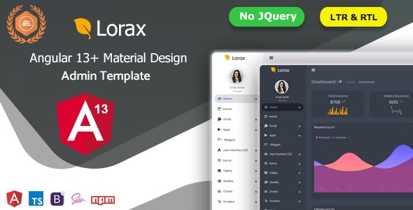 Lorax June - Angular+ Material Design Admin Template