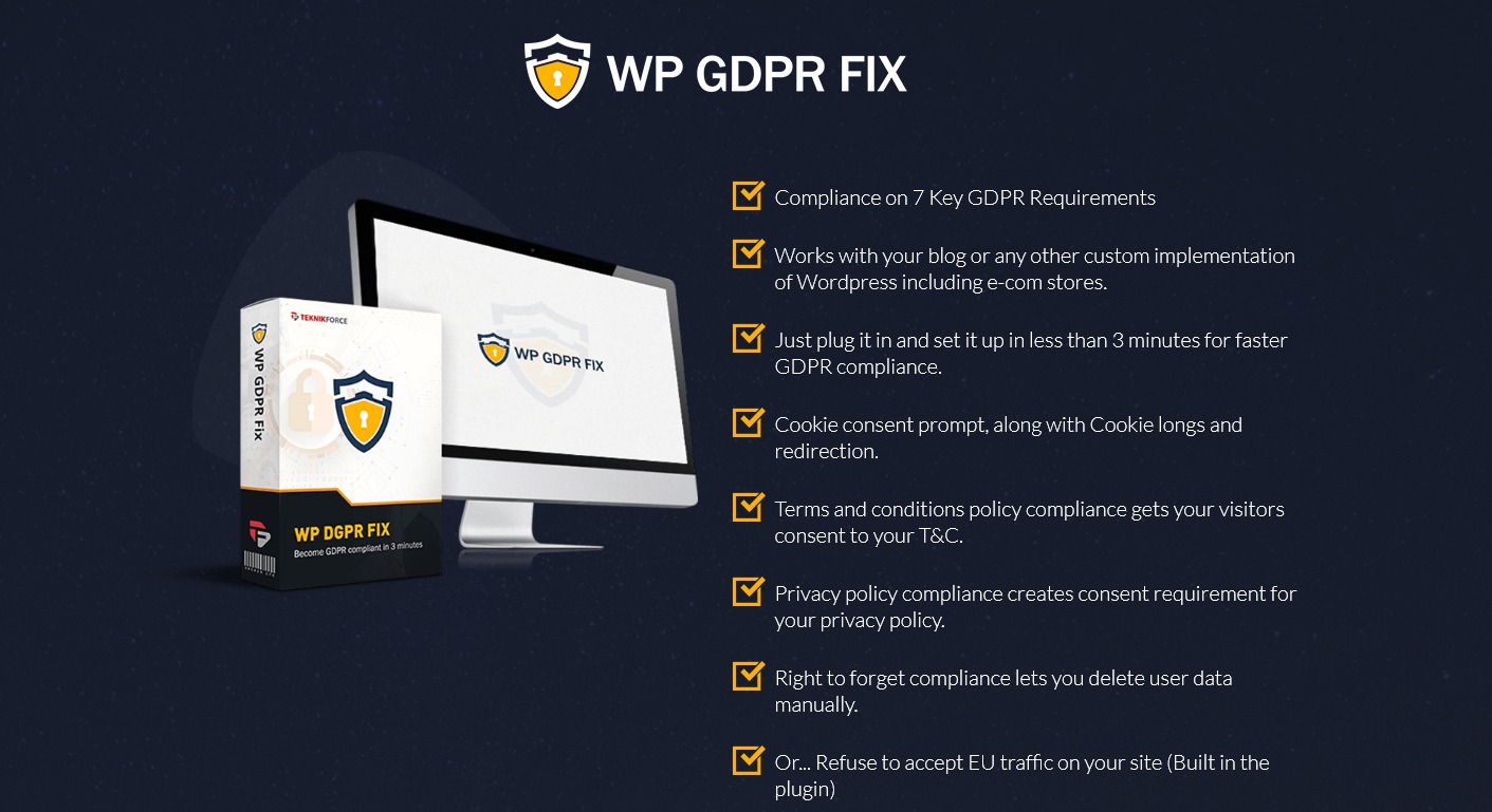 WP GDPR Fix Pro - GDPR - PECR Compliance for your WordPress Site