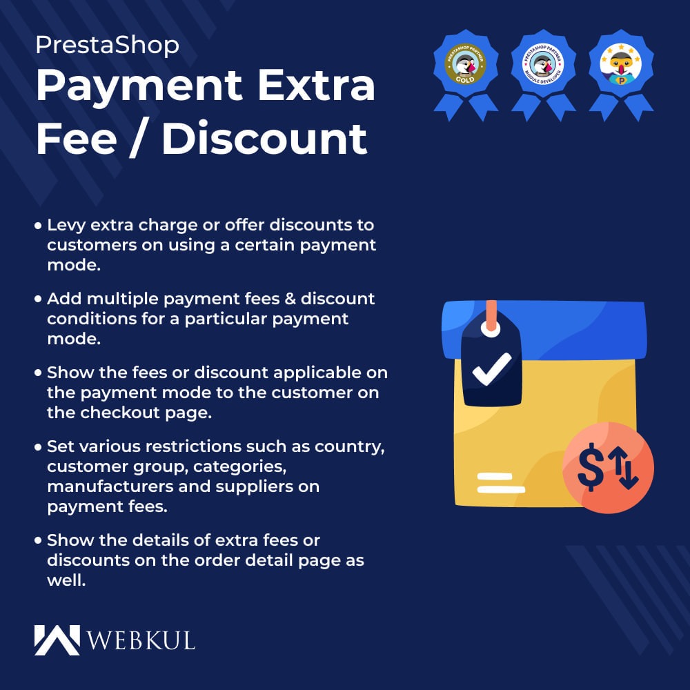 Webkul Payment Extra Fee/Discount Module Prestashop