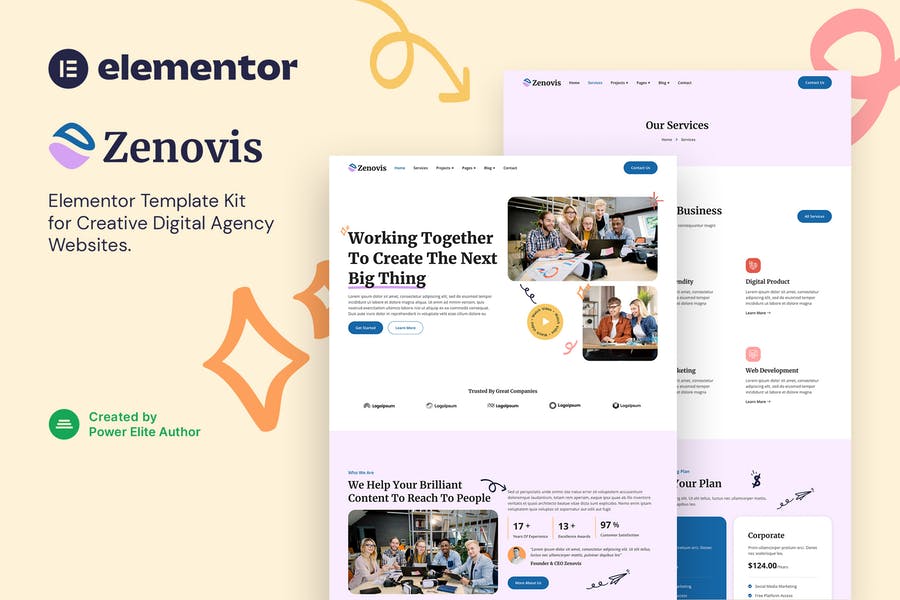 Zenovis - Creative Digital Agency Elementor Template Kit