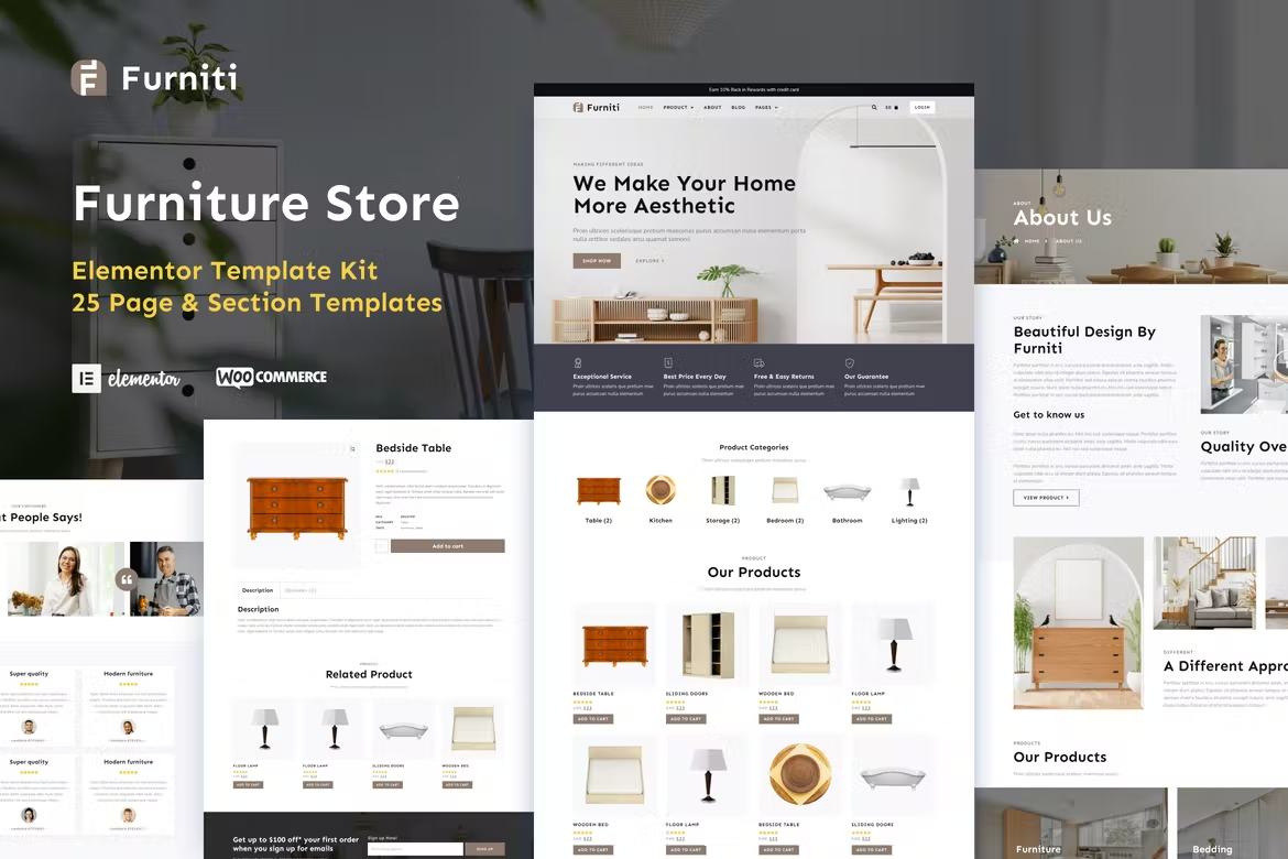 Furniti - Furniture & Home Decor Store Elementor Pro Template Kit