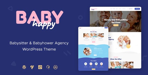 Happy Baby - Nanny - Babysitting Services WordPress Theme