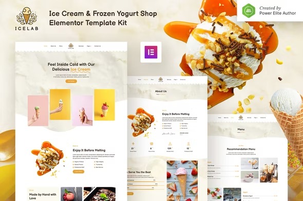 Icelab - Ice Cream - Frozen Yogurt Shop Elementor Template Kit
