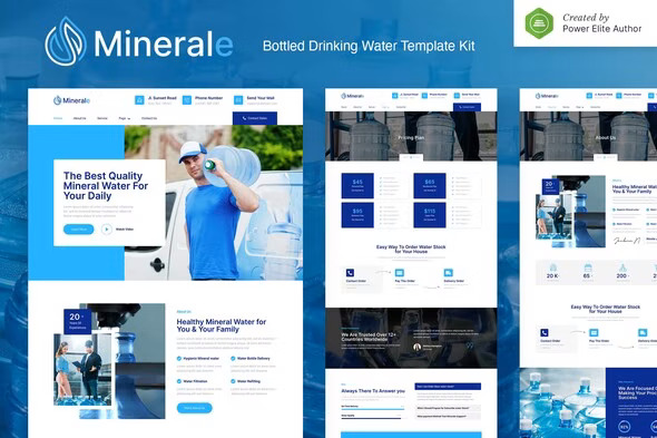 Minerale - Bottled Drinking Water Elementor Template Kit