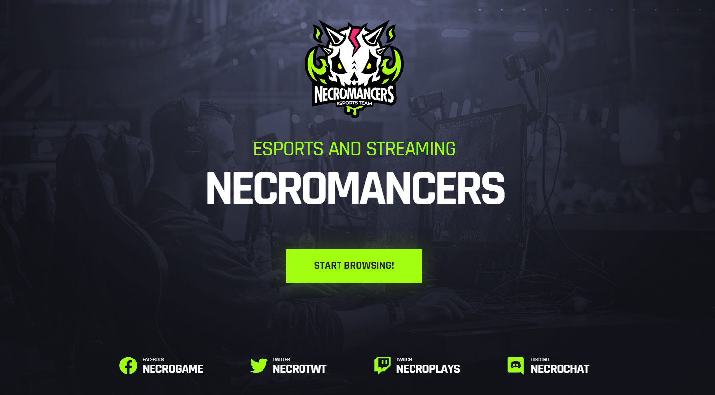 Necromancers - eSports - Gaming Team WordPress Theme