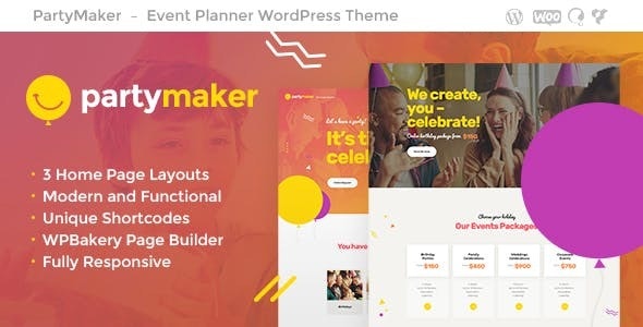 Party Maker Event Planner - Wedding Agency WordPress Theme