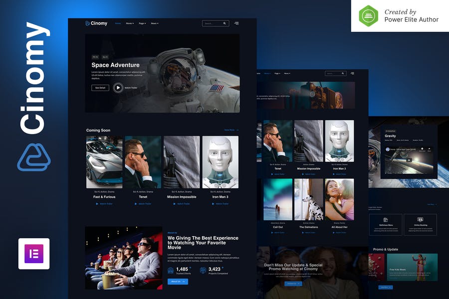 Cinomy - Movie TV & Streaming Services Elementor Template Kit