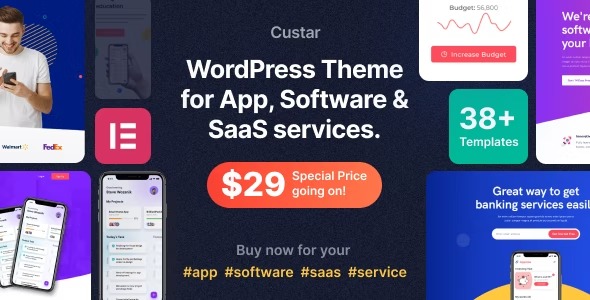 Custar Software - App WordPress Theme