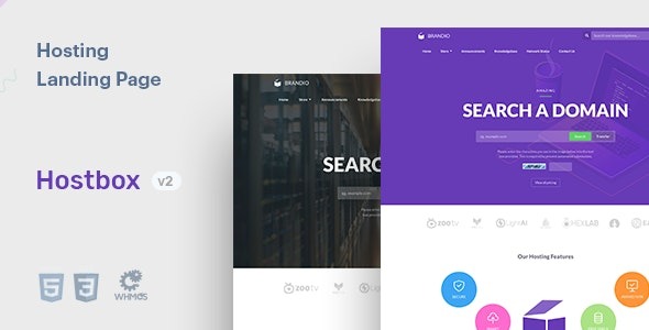 Hostbox WHMCS - HTML Landing Page