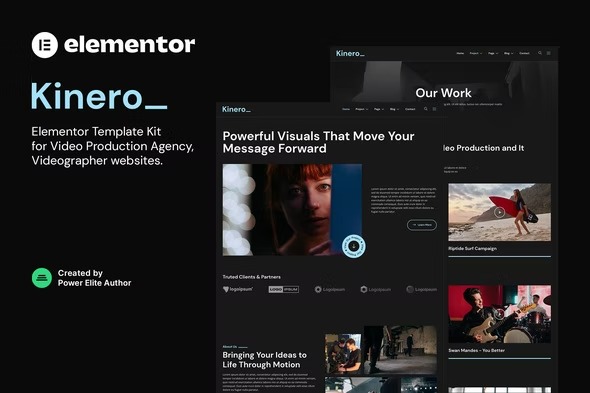 Kinerio - Video Production Agency Elementor Template Kit