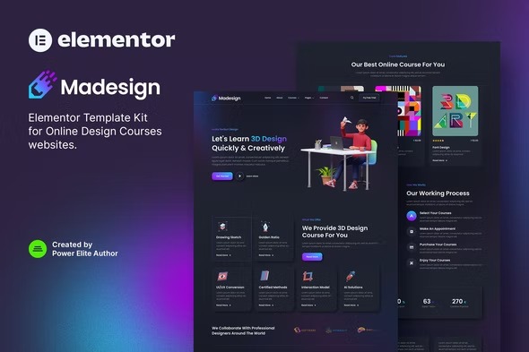 Madesign - Online Design Courses Elementor Template Kit