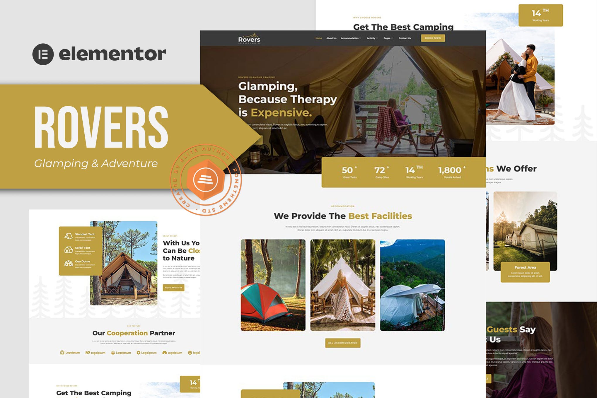 Rovers - Glamour Camping & Adventure Elementor Template Kit