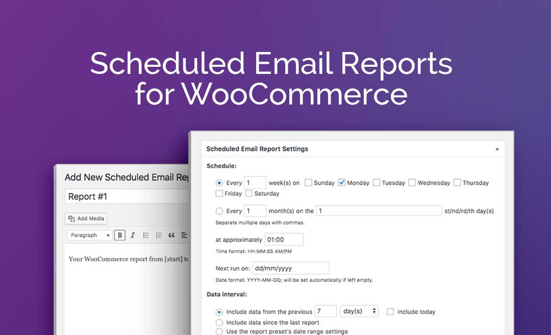 SCHEDULED EMAIL REPORTS FOR WOOCOMMERCE