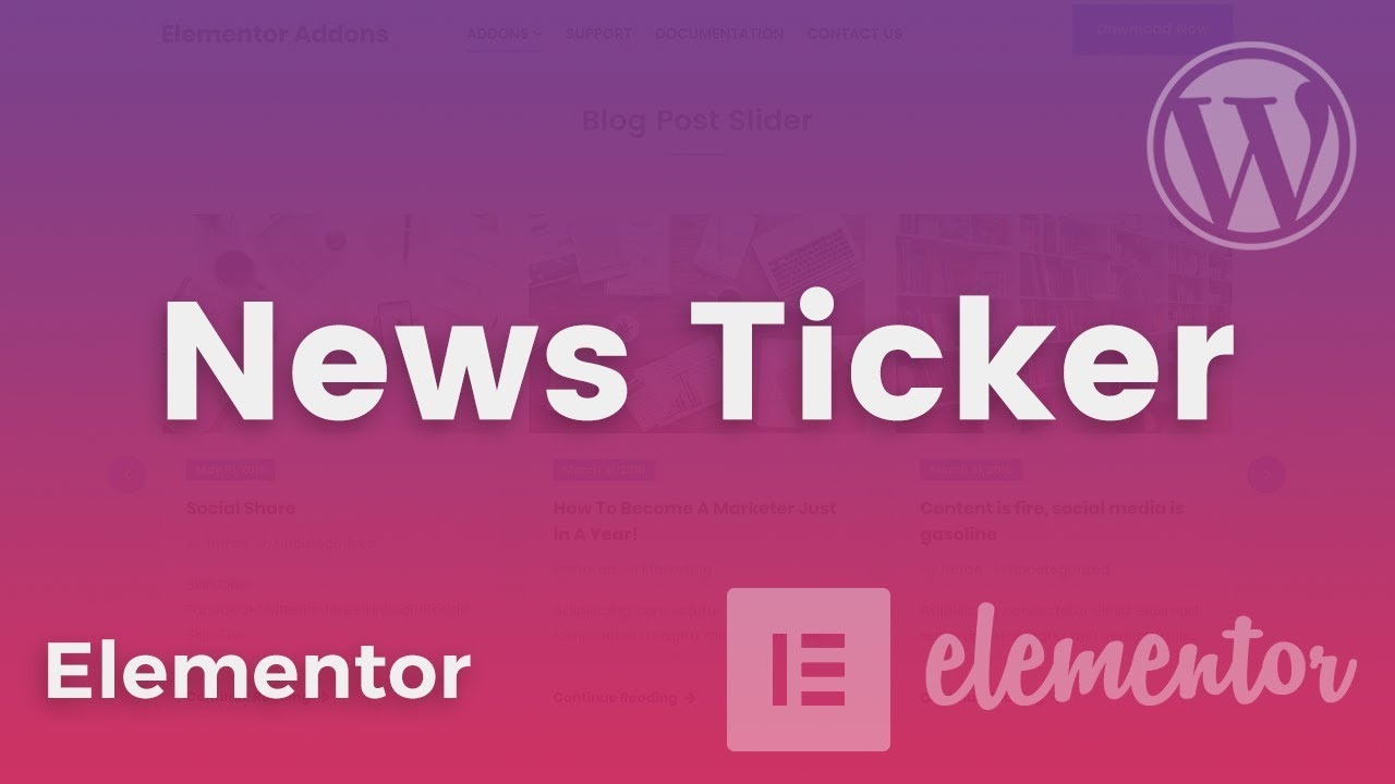 News Ticker For Elementor
