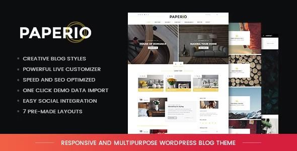 Paperio Responsive And Multipurpose WordPress Blog Theme