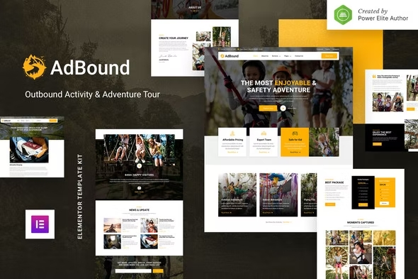 AdBound - Outbound Activity & Adventure Tour Elementor Template Kit