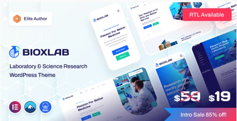 Bioxlab Laboratory - Science Research WordPress Theme