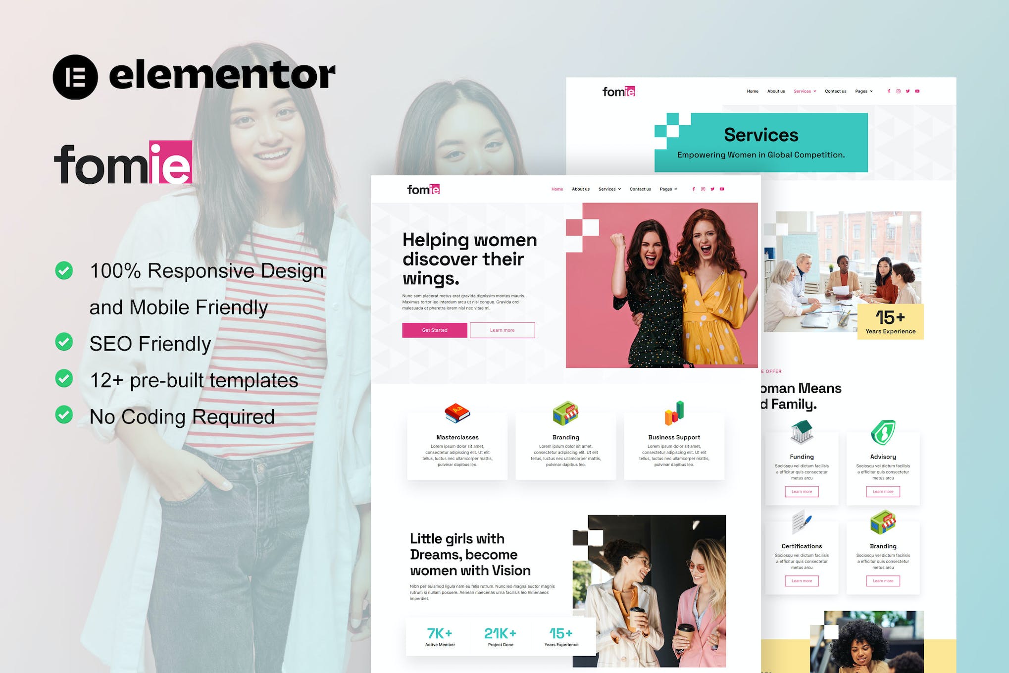 Fomie - Business Woman Elementor Template Kit