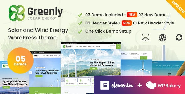 Greenly - Ecology - Solar Energy WordPress Theme GPL