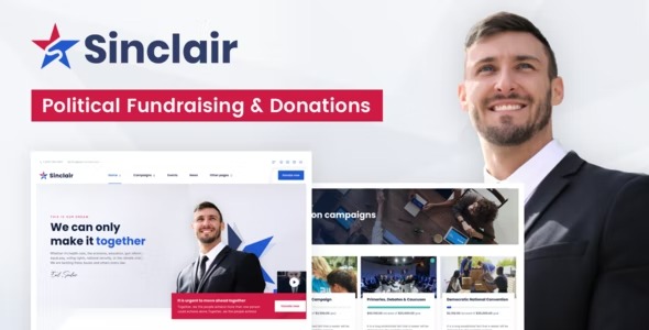 Sinclair - Political Fundraising - Donations WordPress Theme
