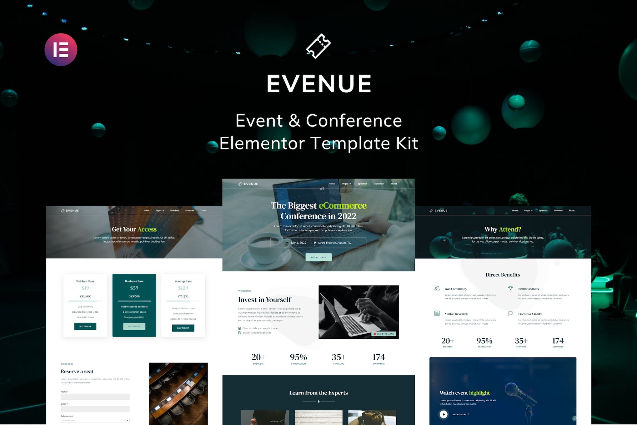 Evenue - Event & Conference Elementor Template Kit