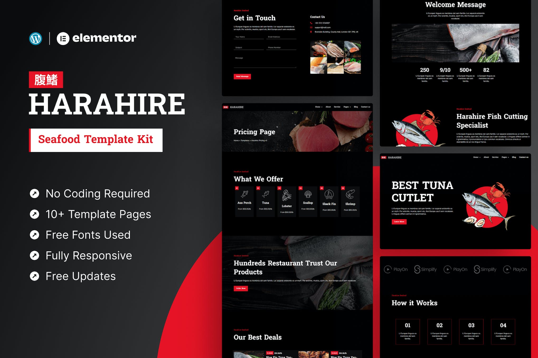 Harahire - Seafood Elementor Pro Template Kit