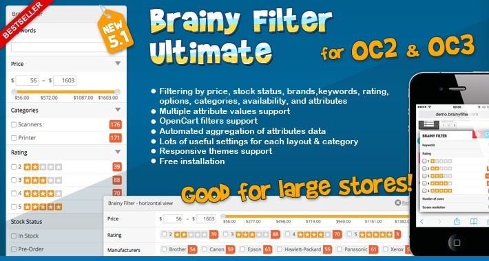 Opencart Brainy Filter Ultimate OC / Most advanced - elegant filter