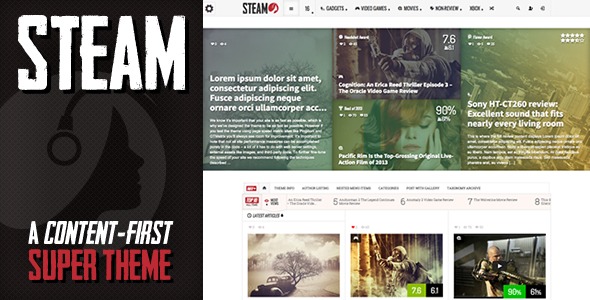 Steam Responsive Retina Review Magazine Theme