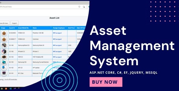 Asset Management System with Barcode | ASP.NET Core | EF Core | .NET Core