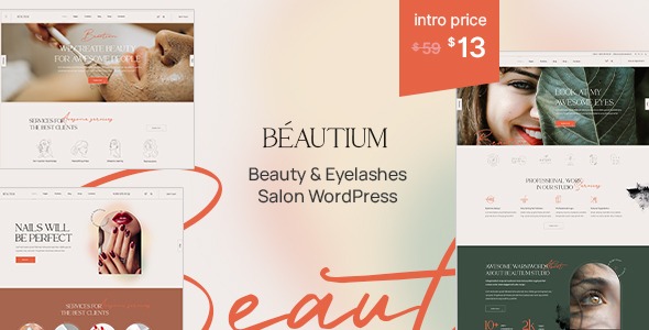 Beautium | Beauty Salon - Eyelashes Studio WordPress Theme