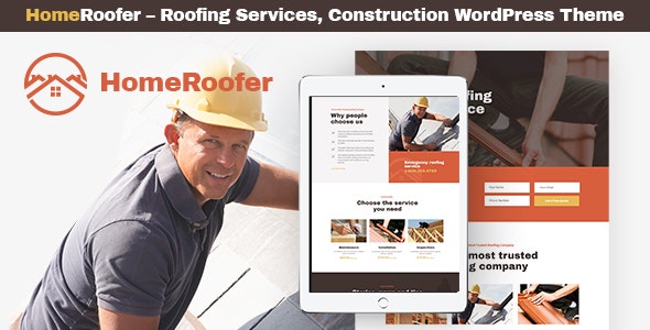 HomeRoofer Roofing Company Services - Construction WordPress Theme