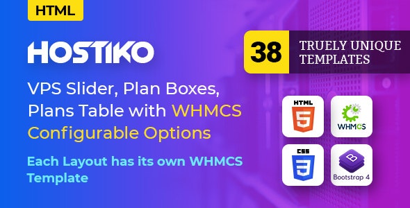 Hostiko - Hosting HTML - WHMCS Template With Isometric Design