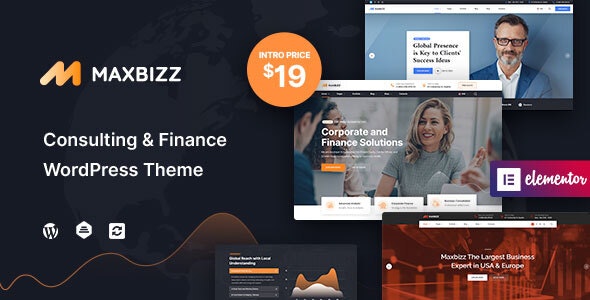 Maxbizz - Consulting - Financial Elementor WordPress Theme