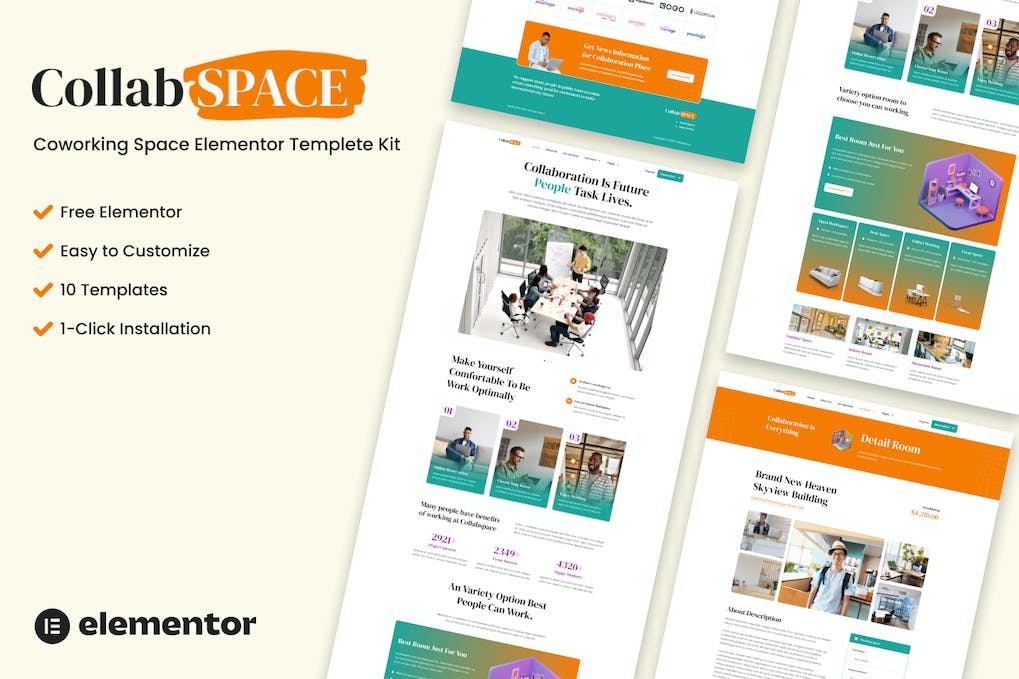 Collabspace - Coworking Space Elementor Template Kit