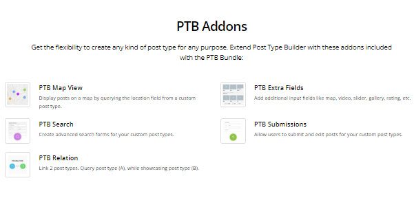 PTB - Post Type Builder + Addons + Add-Ons