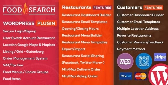 WP Food Search | Single - Multi Restaurant Menu - Food Ordering Plugin