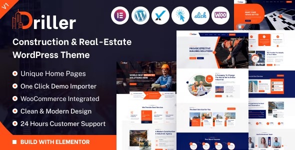 Driller - Construction - Real Estate Company WordPress Theme