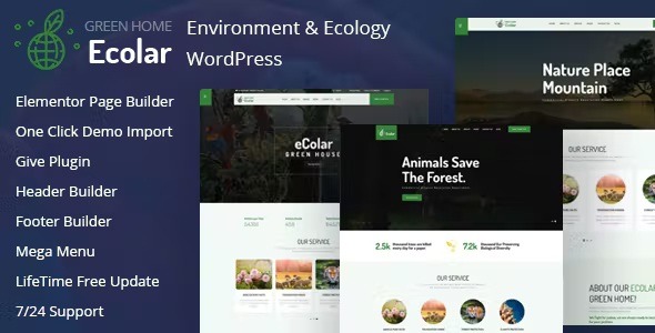 Ecolar - Environment - Ecology WordPress Theme