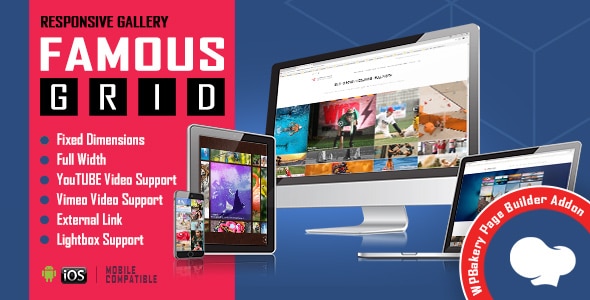 Famous Responsive Image - Video Grid Gallery for WPBakery Page Builder