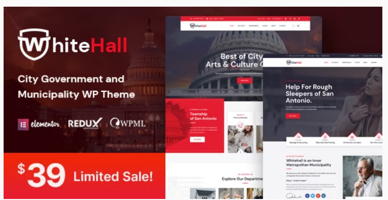 White Hall - Municipal and Government WordPress Theme